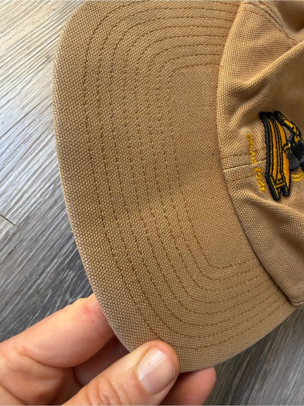 NFL Pittsburgh Steelers Tan Canvas Baseball Cap with Man Kicking Football - Picture 11 of 12